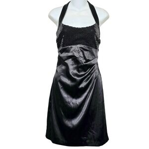 B. Darlin Women's Black Sequin Halter Dress Party Cocktail Size‎ 9/10
